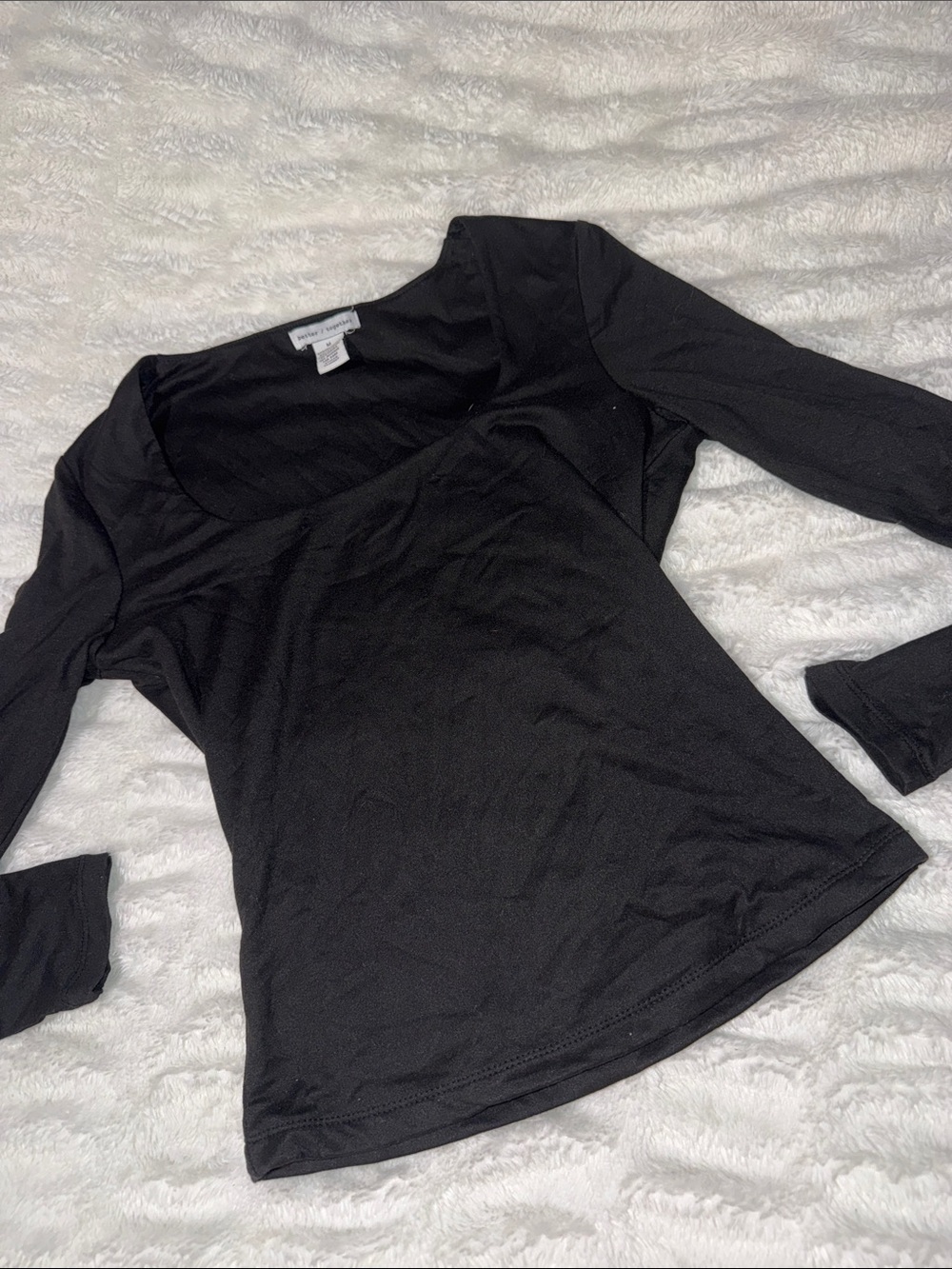 Women's Black Long Sleeve Scoop Neck Tee